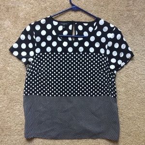 Talbots silk polka dot blouse